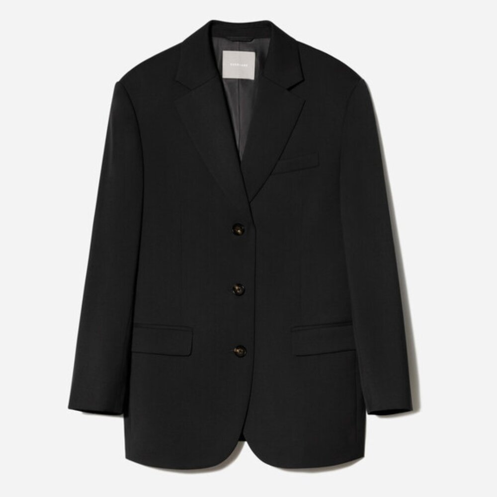 Everlane Italian Wool Blazer Oversized Fit Structured Notch Collar Size 2 NWOT